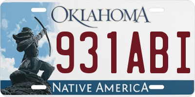 OK license plate 931ABI