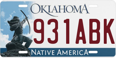 OK license plate 931ABK