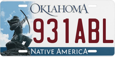 OK license plate 931ABL