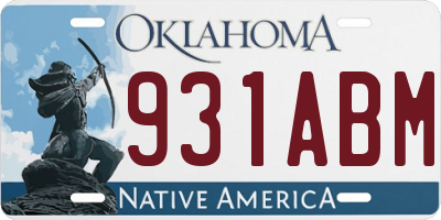 OK license plate 931ABM