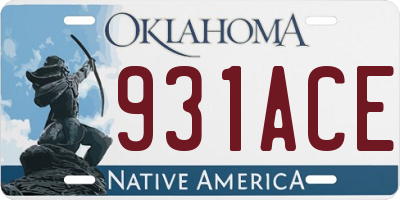 OK license plate 931ACE