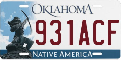 OK license plate 931ACF