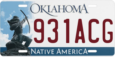 OK license plate 931ACG