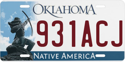 OK license plate 931ACJ