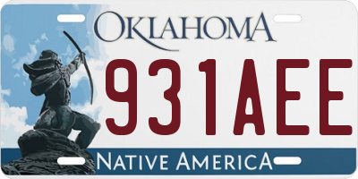 OK license plate 931AEE
