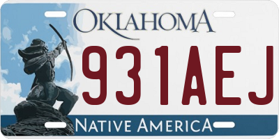 OK license plate 931AEJ
