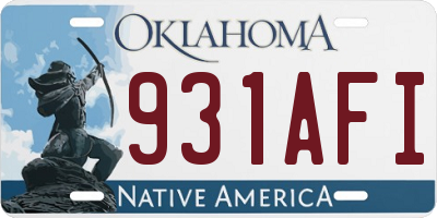 OK license plate 931AFI