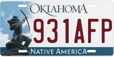 OK license plate 931AFP
