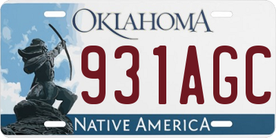 OK license plate 931AGC