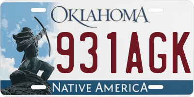 OK license plate 931AGK
