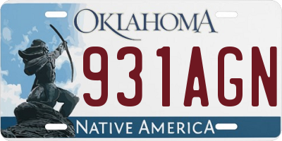 OK license plate 931AGN