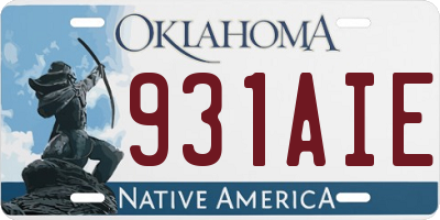 OK license plate 931AIE