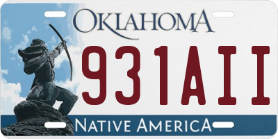 OK license plate 931AII