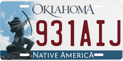 OK license plate 931AIJ