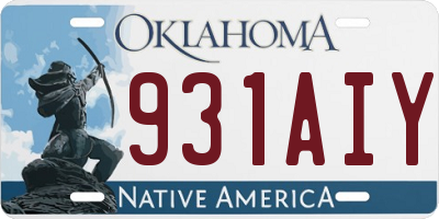 OK license plate 931AIY