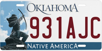 OK license plate 931AJC