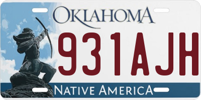 OK license plate 931AJH