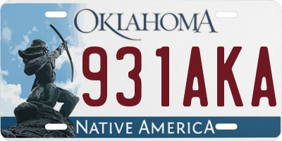 OK license plate 931AKA