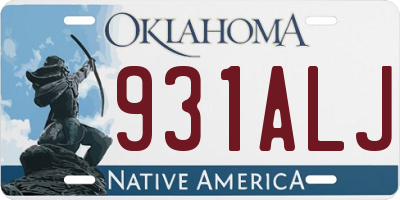 OK license plate 931ALJ