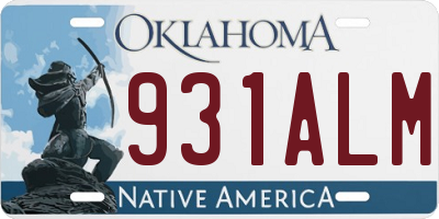 OK license plate 931ALM