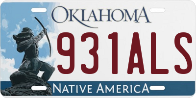 OK license plate 931ALS