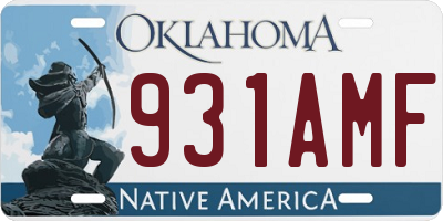 OK license plate 931AMF