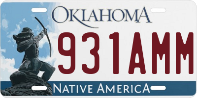 OK license plate 931AMM