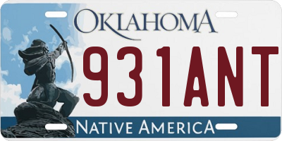 OK license plate 931ANT