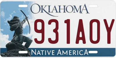 OK license plate 931AOY