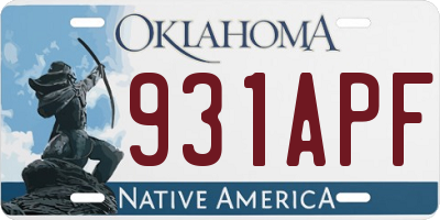 OK license plate 931APF