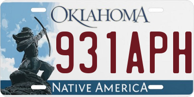 OK license plate 931APH