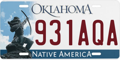 OK license plate 931AQA