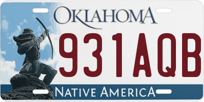 OK license plate 931AQB