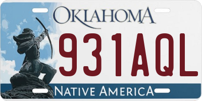 OK license plate 931AQL