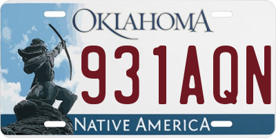 OK license plate 931AQN