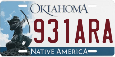 OK license plate 931ARA