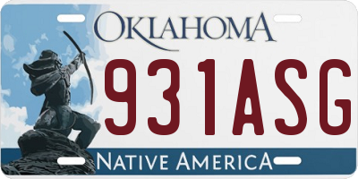 OK license plate 931ASG