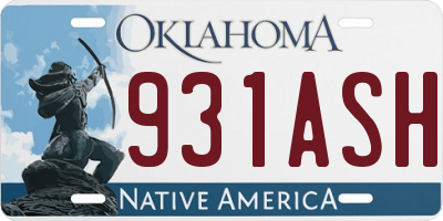 OK license plate 931ASH