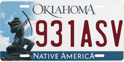 OK license plate 931ASV