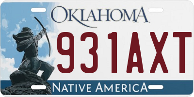 OK license plate 931AXT