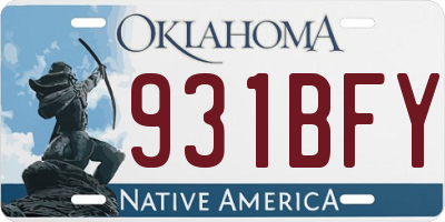 OK license plate 931BFY