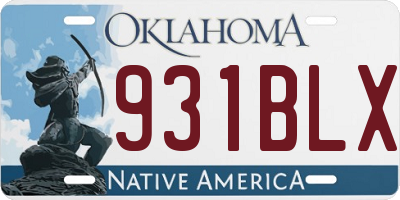 OK license plate 931BLX