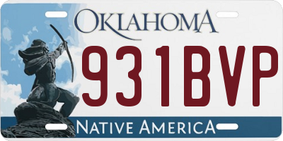 OK license plate 931BVP