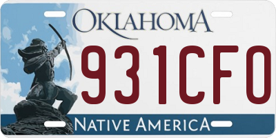 OK license plate 931CFO