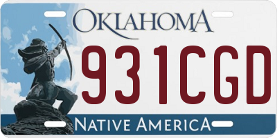 OK license plate 931CGD