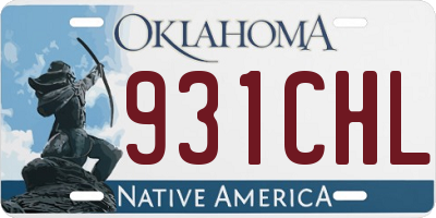 OK license plate 931CHL