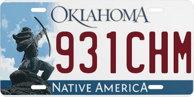 OK license plate 931CHM