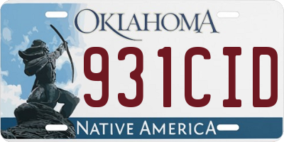 OK license plate 931CID