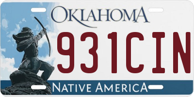 OK license plate 931CIN
