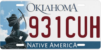 OK license plate 931CUH